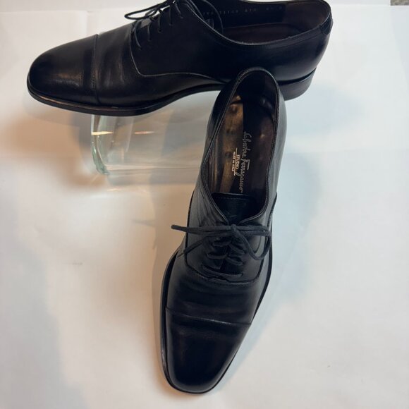Ferragamo - Cap-Toe Black Leather Oxford main image 11